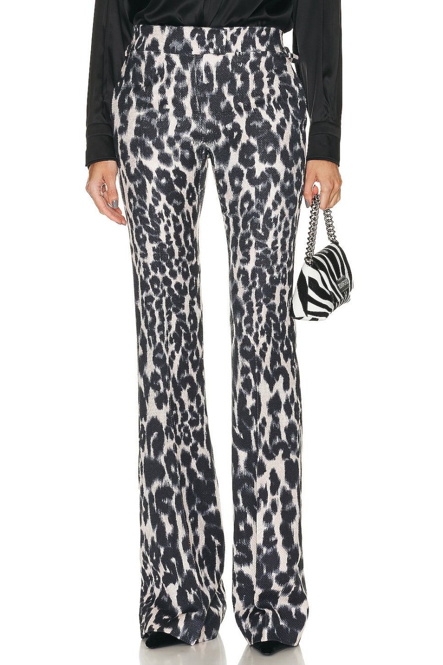 Women TOM FORD Pants | Leopard Printed Flare Pant Chalk & Black