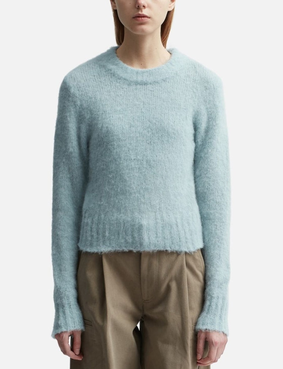 Women Ami Sweaters & Knits | Brushed Alpaca Sweater Blue