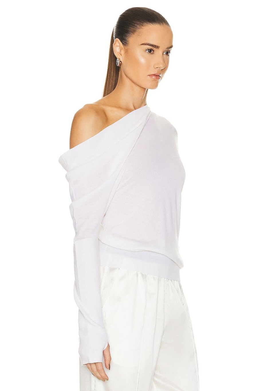 Women TOM FORD Tops | Cashmere Off The Shoulder Top Chalk