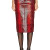 Women Alexander Wang Skirts | Leather Pencil Skirt Red