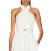 Women MATTHEW BRUCH Tops | Twist Button Up Vest White Stripe