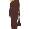 Women Enza Costa Dresses | Knit Slouch Dress Saddle Brown