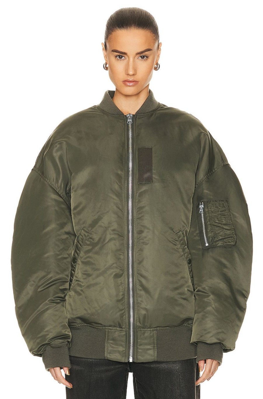 Women R13 Jackets & Coats | Zip Out Down Bomber Jacket Olive