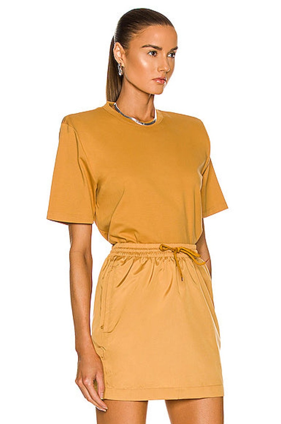 Women WARDROBE.NYC Tops | Shoulder Pad T-Shirt Mustard