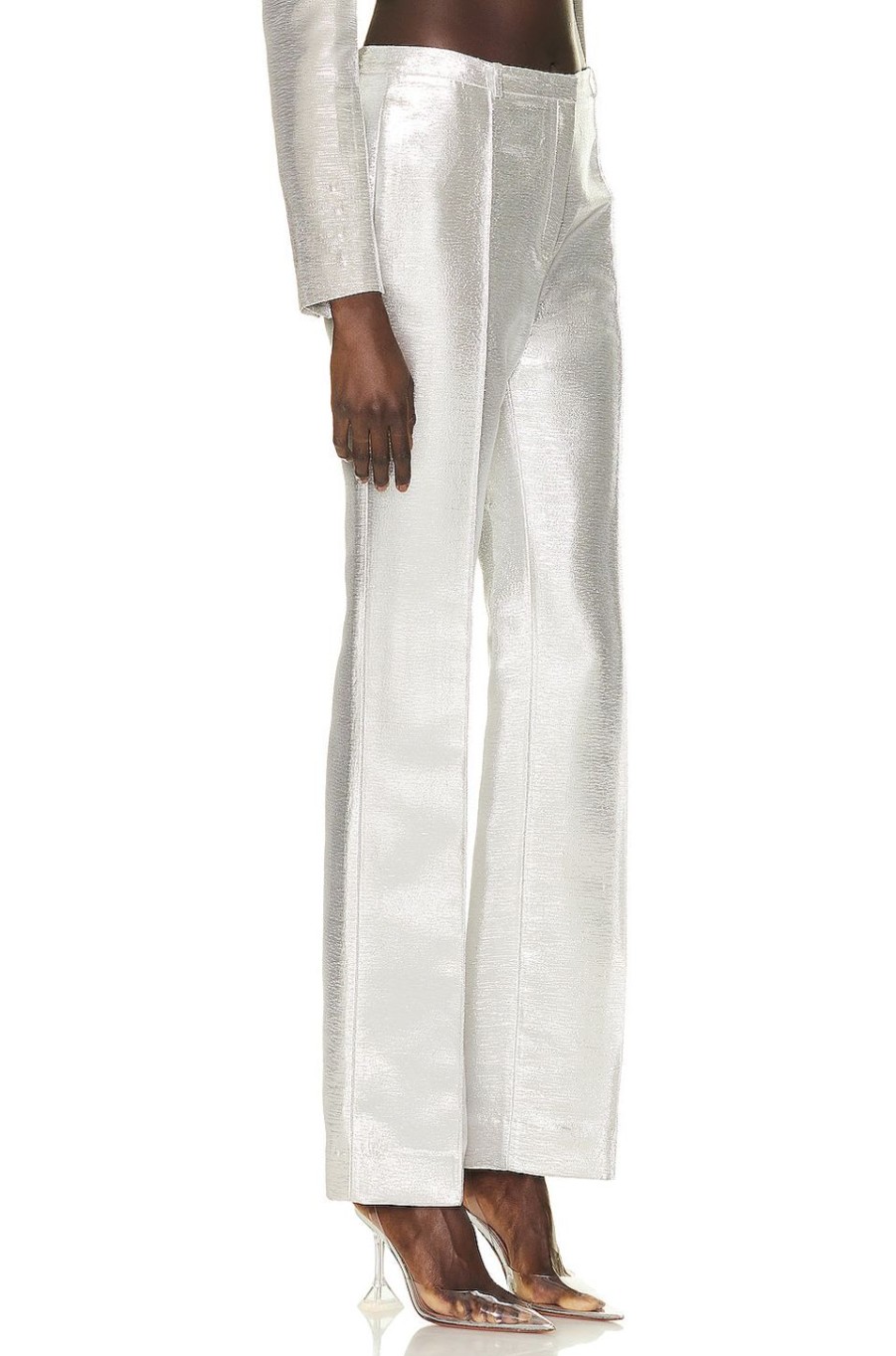 Women RABANNE Pants | Straight Leg Pant Silver