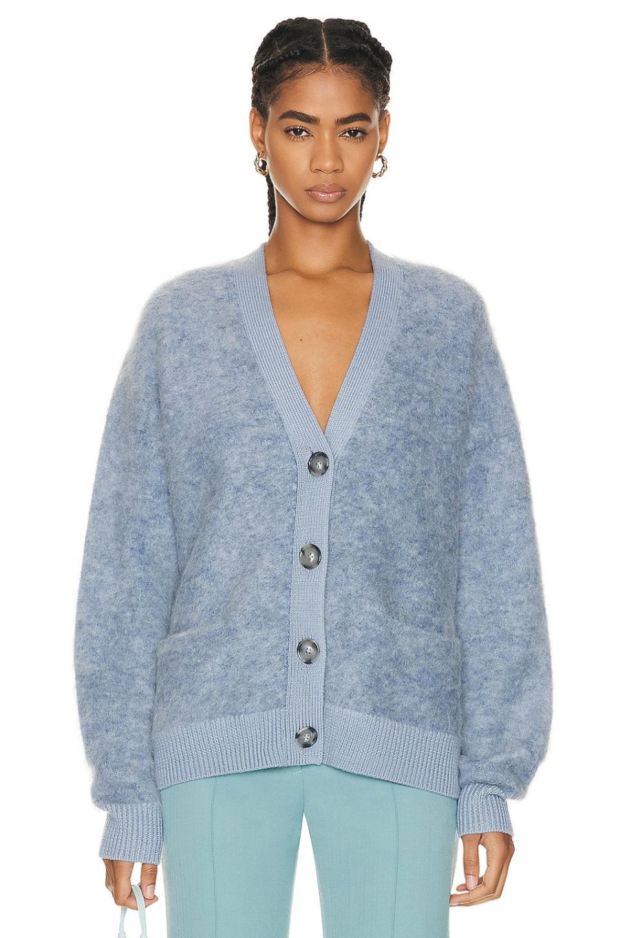 Women Acne Studios Sweaters & Knits | Knit Cardigan Denim Blue