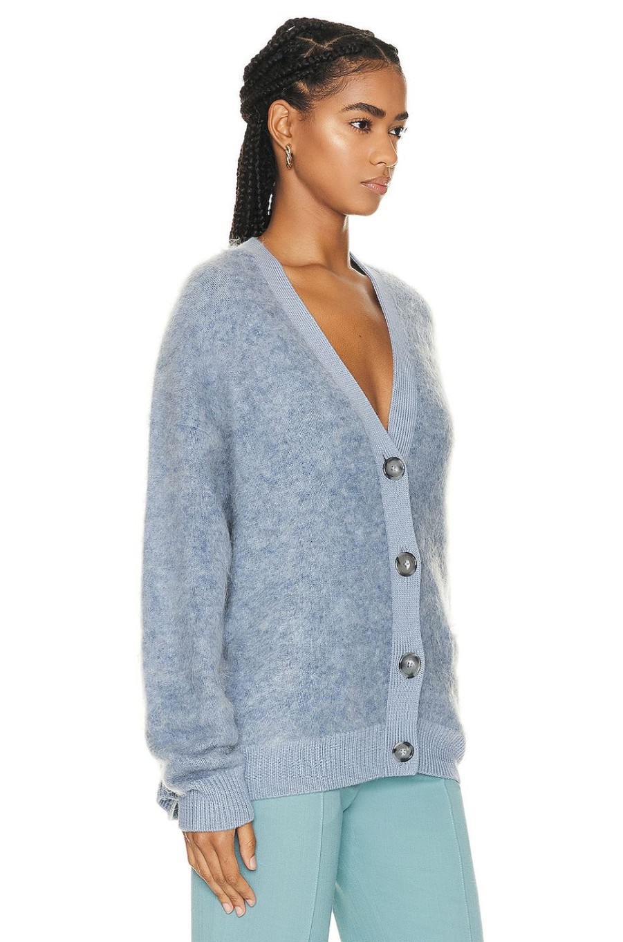 Women Acne Studios Sweaters & Knits | Knit Cardigan Denim Blue