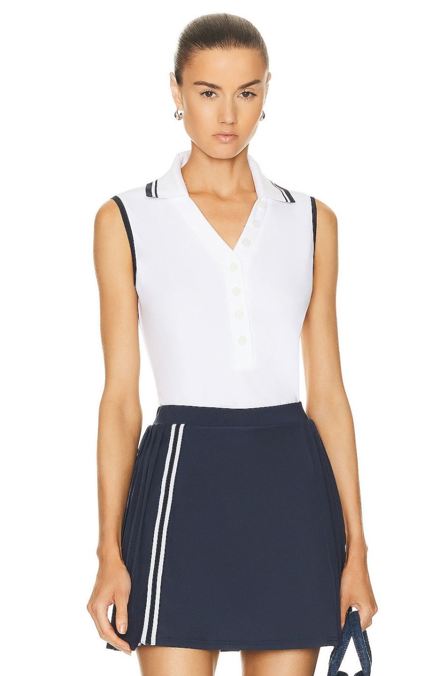 Women Varley Activewear | Anvier Performance Polo Top White