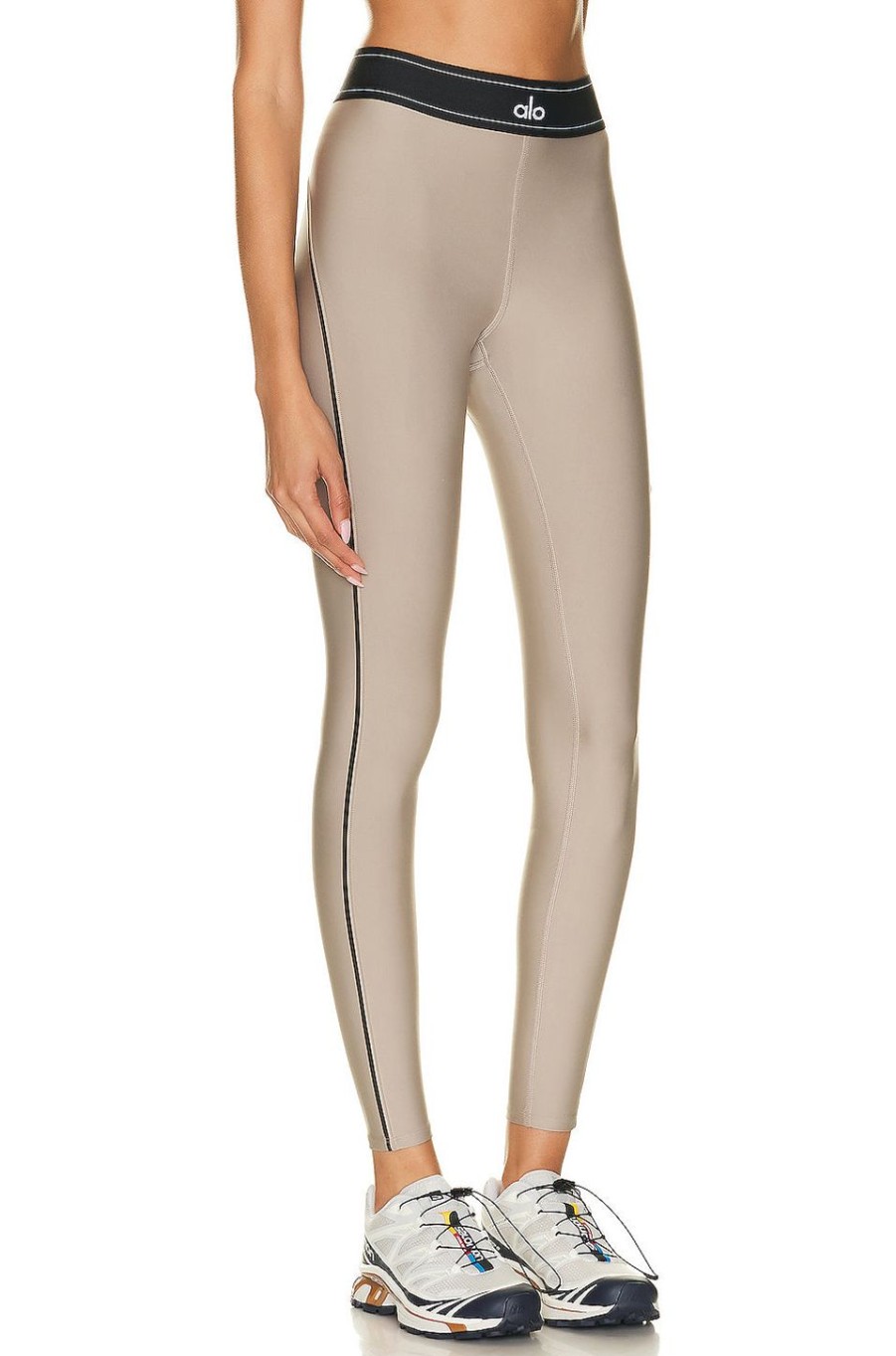 Women alo Pants | Airlift High Waisted Suit Up Legging Gravel & Black