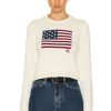 Women Polo Ralph Lauren Sweaters & Knits | Flag Long Sleeve Pullover Sweater Cream