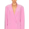 Women Norma Kamali Jackets & Coats | Oversized Double Breasted Jacket Candy Pink