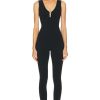 Women Le Ore Jumpsuits & Rompers | Veneto Deep V Neck Catsuit Black