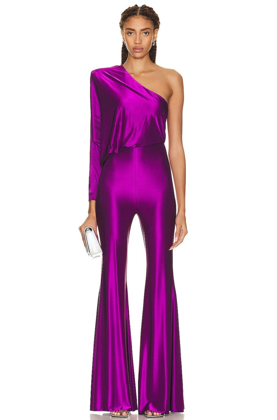 Women Alexandre Vauthier Jumpsuits & Rompers | One Shoulder Jumpsuit Cyclamen