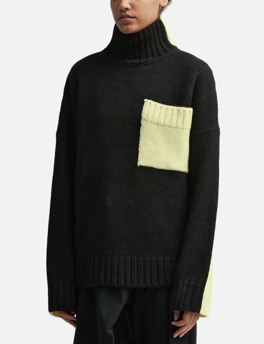 Women JW Anderson Sweaters & Knits | Contrast Patch Pocket Jumper Multicolor