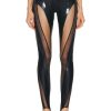 Women Mugler Pants | Illusion Legging Black & Black