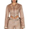 Women Jean Paul Gaultier Jackets & Coats | X Knwls Branded Patch Laced Jacket Brown & Ecru