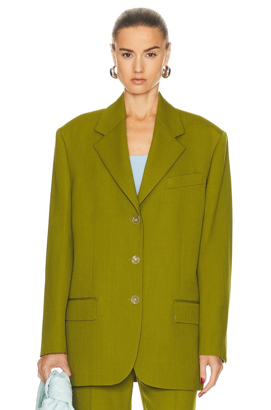 Women Acne Studios Jackets & Coats | Three Button Blazer Seaweed Green