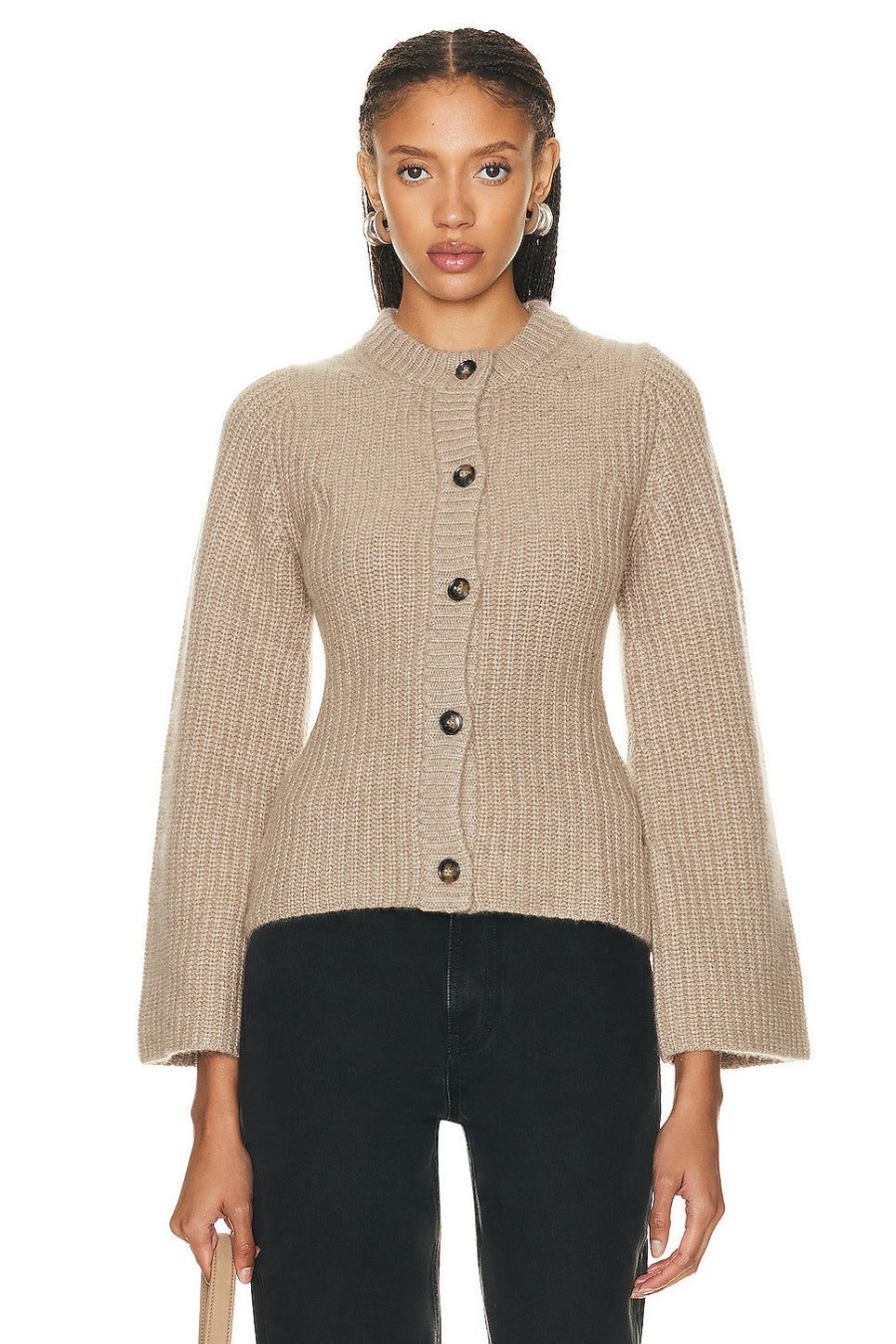 Women Loulou Studio Sweaters & Knits | Rasa Cardigan Beige Melange