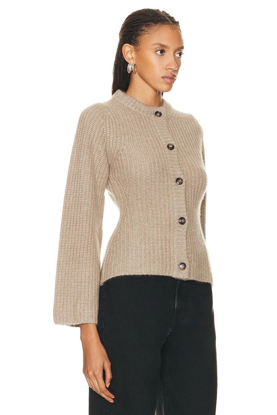 Women Loulou Studio Sweaters & Knits | Rasa Cardigan Beige Melange