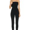 Women Norma Kamali Jumpsuits & Rompers | Strapless Catsuit W/ Footie Black