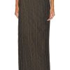 Women Jean Paul Gaultier Skirts | Tennis Stripes Low Waist Trouser Skirt Brown & Ecru