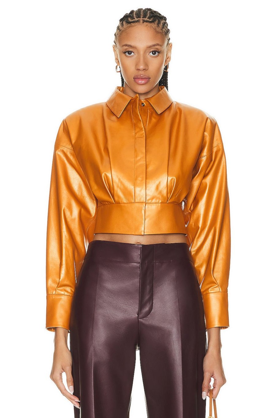 Women Zeynep Arcay Jackets & Coats | Leather Shirt Amber