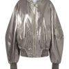 Women THE ATTICO Jackets & Coats | Mirror Leather Jacket Silver