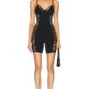 Women fleur du mal Jumpsuits & Rompers | Lace And Recycled Jersey Onesie Black