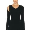 Women Alexander McQueen Sweaters & Knits | Slash V Neck Sweater Black