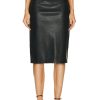 Women Enza Costa Skirts | Soft Leather Pencil Skirt Black