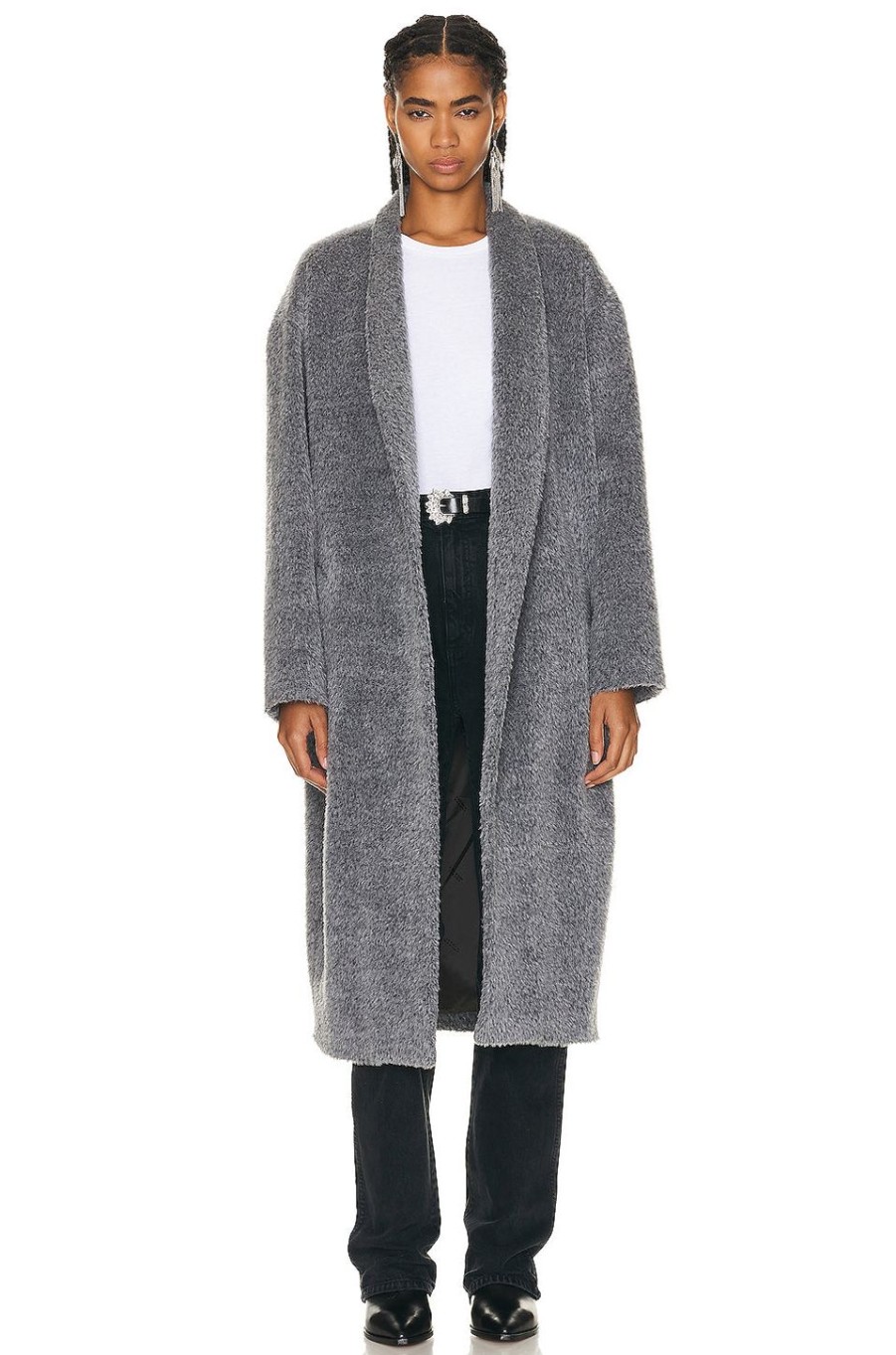 Women Isabel Marant Jackets & Coats | Caliste Furry Coat Grey