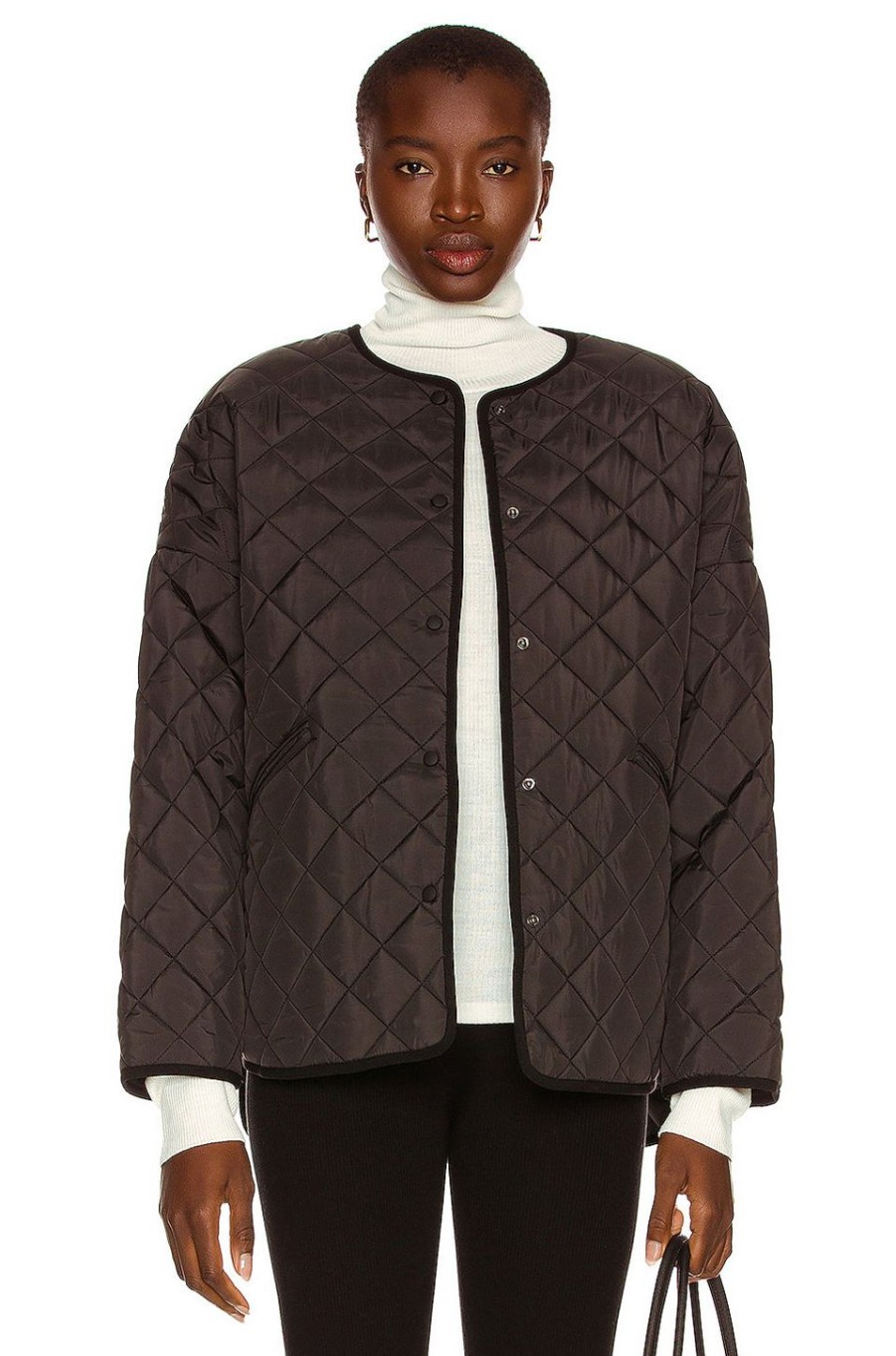 Women Toteme Jackets & Coats | Quilted Jacket Black