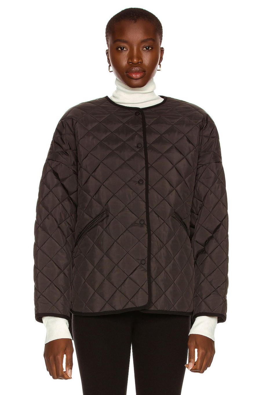 Women Toteme Jackets & Coats | Quilted Jacket Black