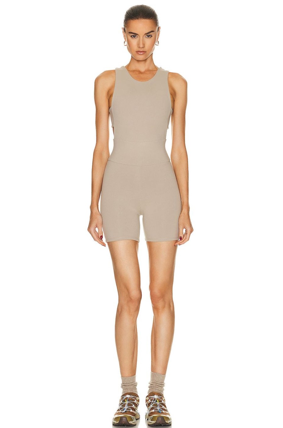 Women Live The Process Activewear | Orbit Playsuit Sand Dune