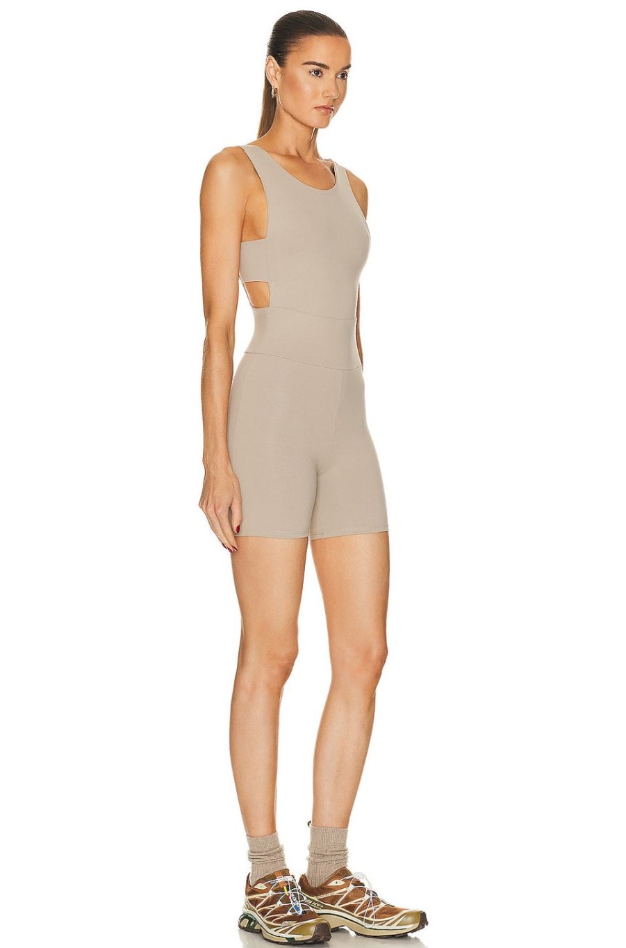 Women Live The Process Activewear | Orbit Playsuit Sand Dune