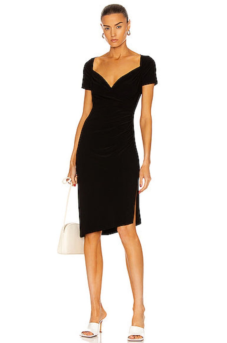 Women Norma Kamali Dresses | Sweetheart Side Drape Dress Black