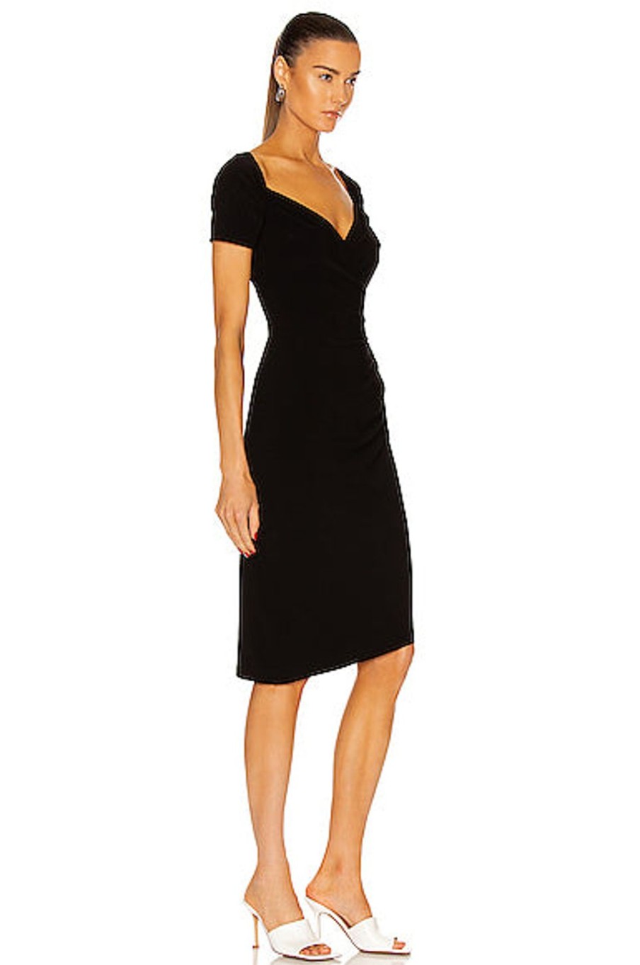 Women Norma Kamali Dresses | Sweetheart Side Drape Dress Black