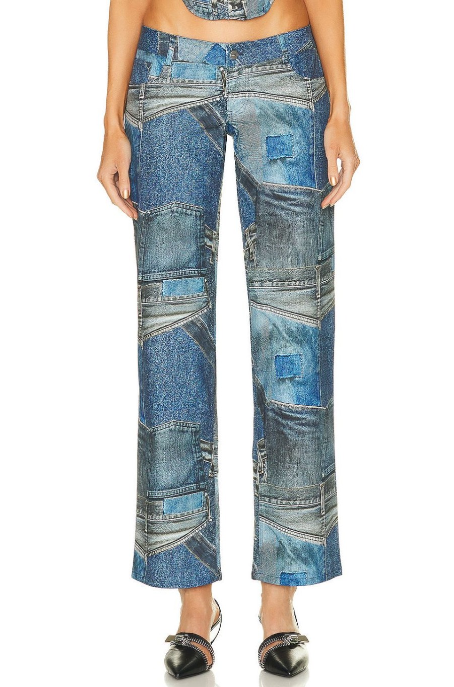 Women Miaou Pants | Atlas Pant Denim Print