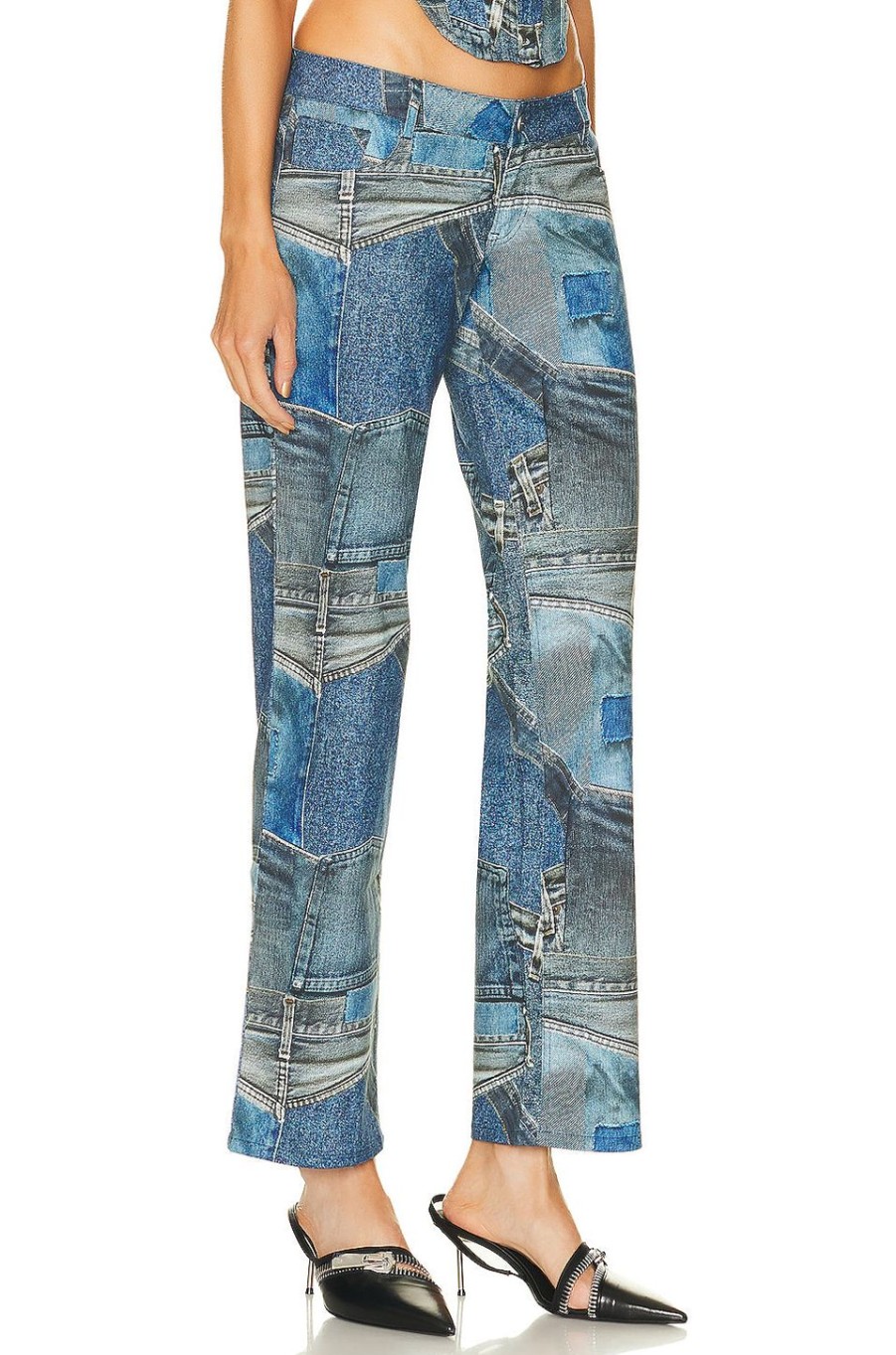 Women Miaou Pants | Atlas Pant Denim Print