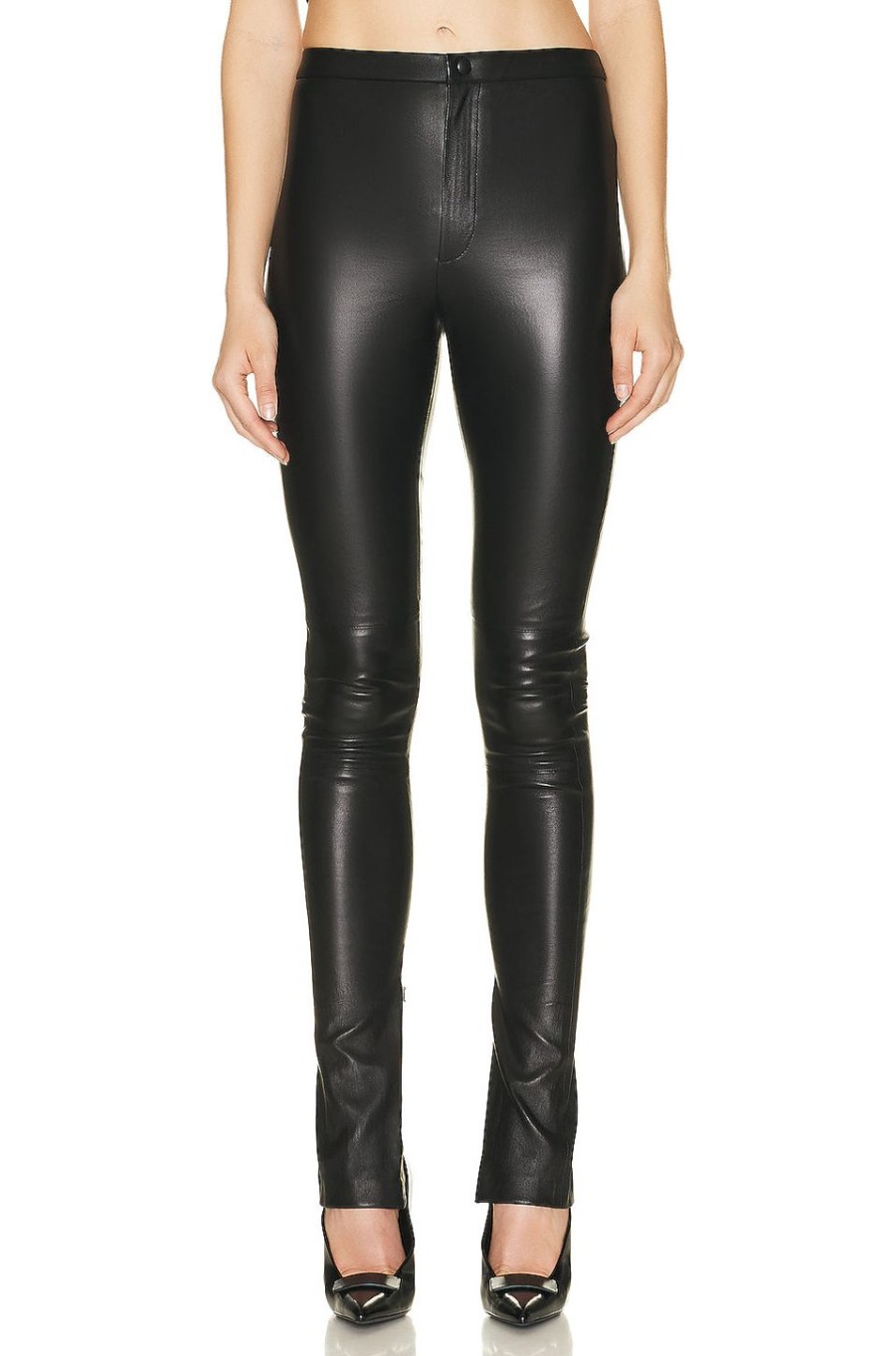 Women WARDROBE.NYC Pants | Leather Legging Black