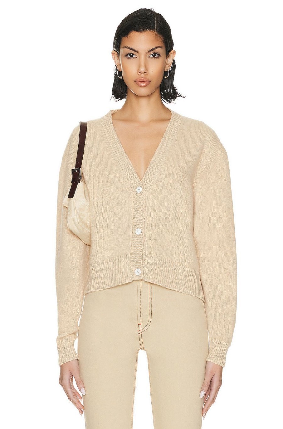 Women The Elder Statesman Sweaters & Knits | Tes Boxy Cardigan Khaki