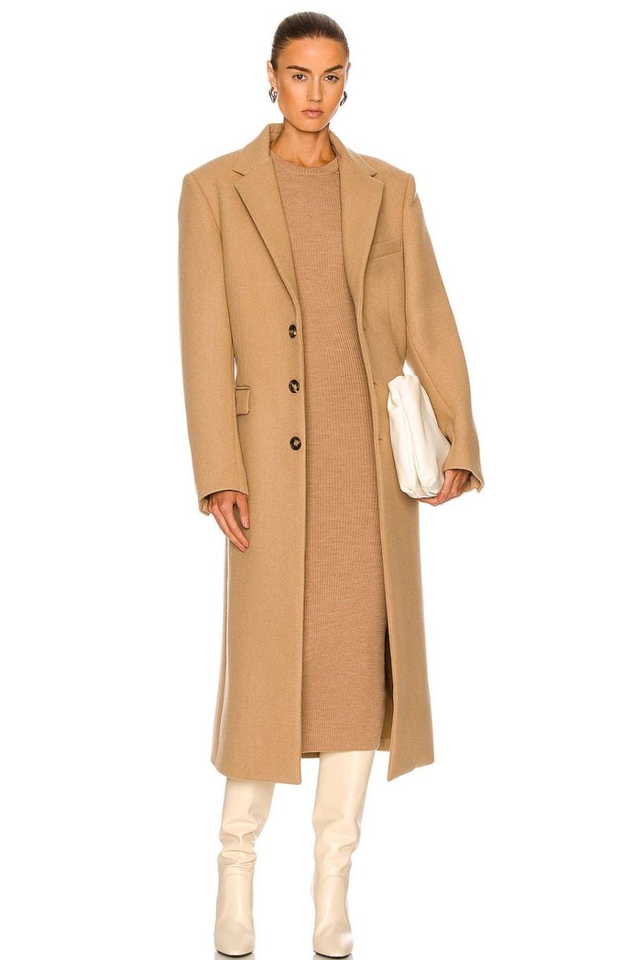 Women WARDROBE.NYC Jackets & Coats | Single Breasted Coat Camel