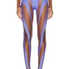 Women Mugler Pants | Spiral Illusion Legging Lilac & Nude 02