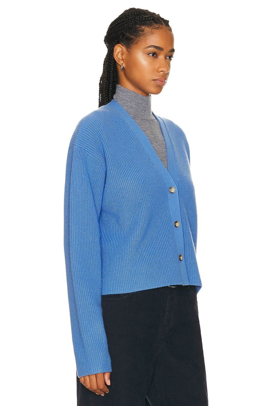 Women Guest In Residence Sweaters & Knits | Everyweek Rib Cardigan Dawn Blue