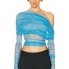 Women Christopher Esber Tops | Veiled Top Dolphin Blue