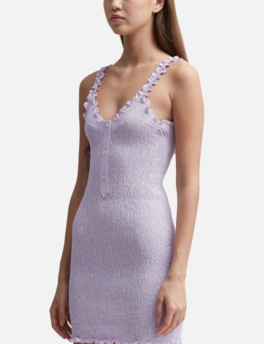 Women T By Alexander Wang Dresses | Smocked Tank Dress Purple