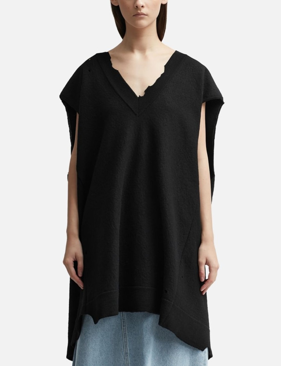 Women MM6 Maison Margiela Dresses | V-Neck Sleeveless Dress Black