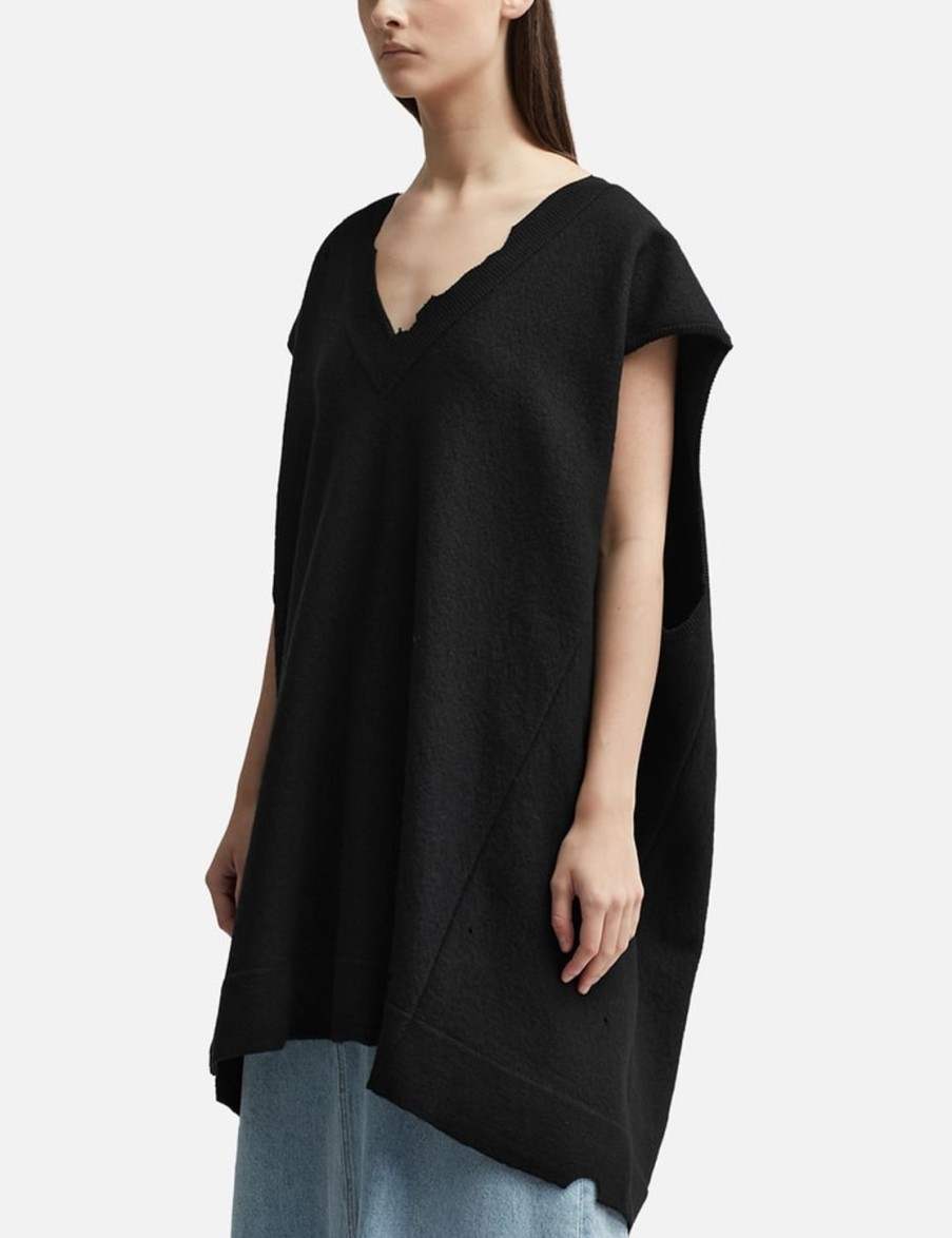 Women MM6 Maison Margiela Dresses | V-Neck Sleeveless Dress Black