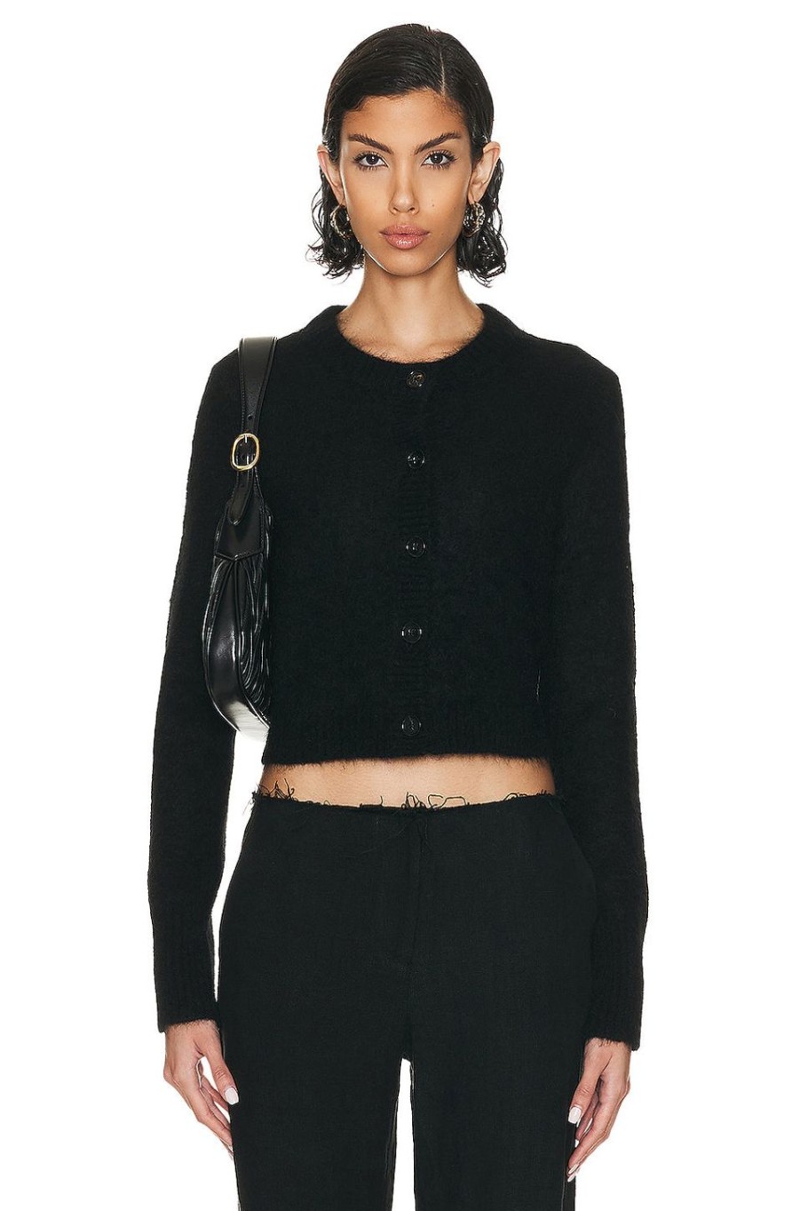 Women Acne Studios Sweaters & Knits | Knit Cardigan Black