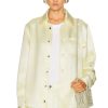 Women Bottega Veneta Tops | Silk Twill Long Sleeve Shirt Camomile